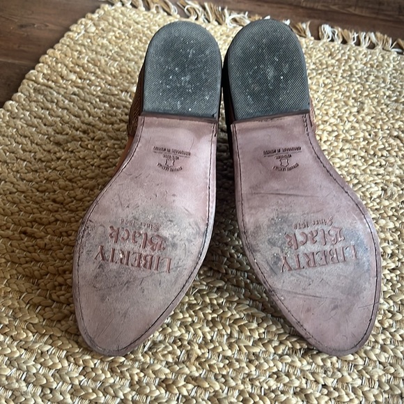 Liberty Black Women’s 9 Ankle Leather Boots Brown Metallic Copper Overlay - Picture 10 of 16